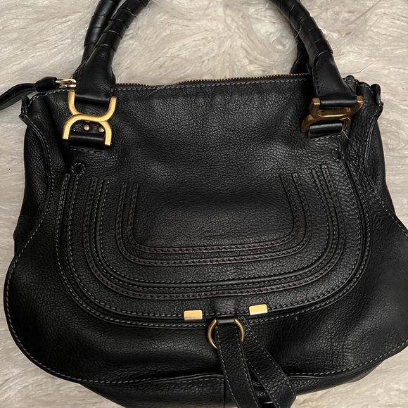 Chloe Marcie Black Leather
Shoulder Bag 36×28×12cm No Strap Guarantee - Picture 6 of 6
